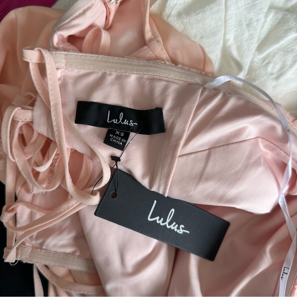 LULU’S STUNNING CONCEPT MESH RHINESTONE STRAPLESS MAXI DRESS - Picture 16 of 16